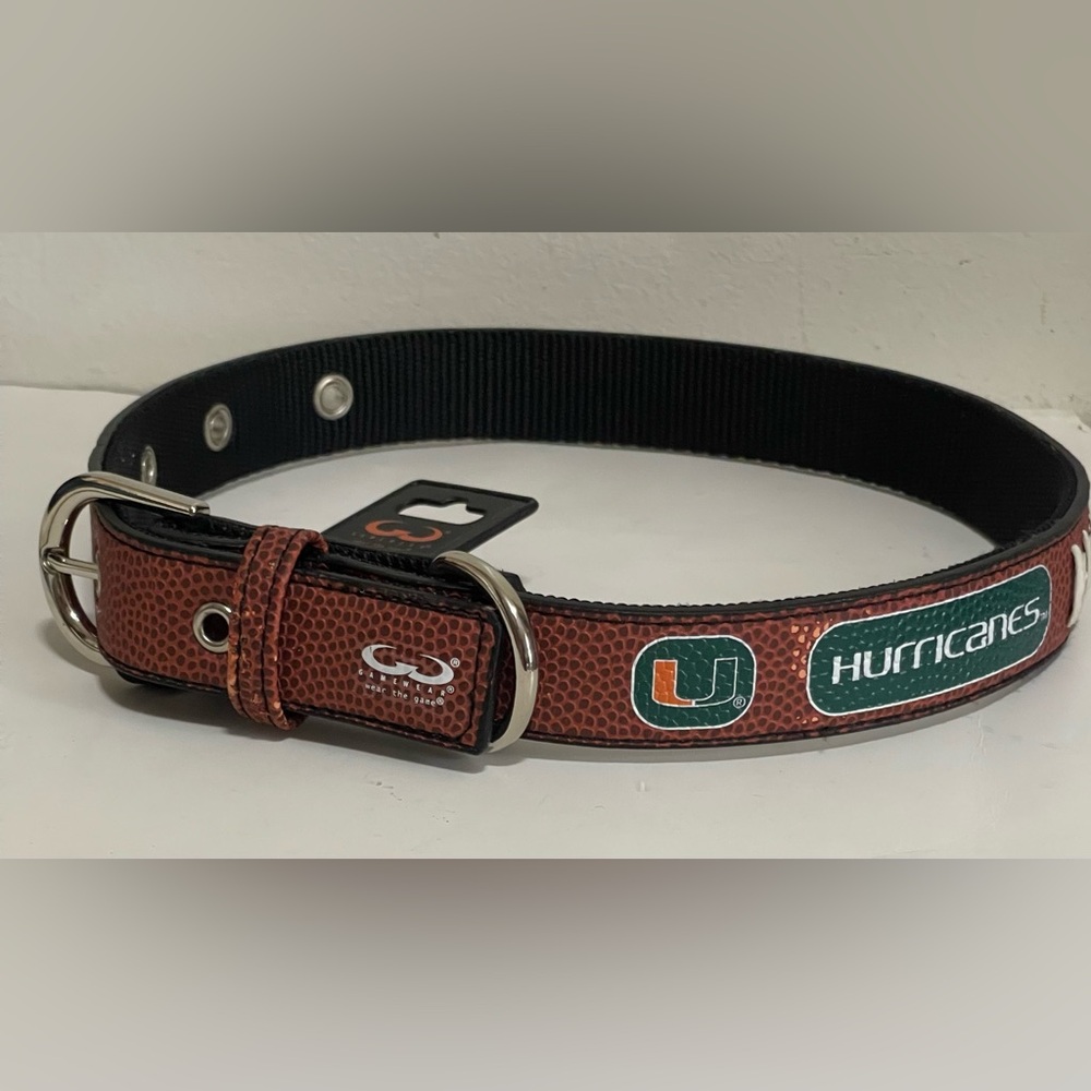 Miami Hurricanes Brown Football-Texture Dog Collar